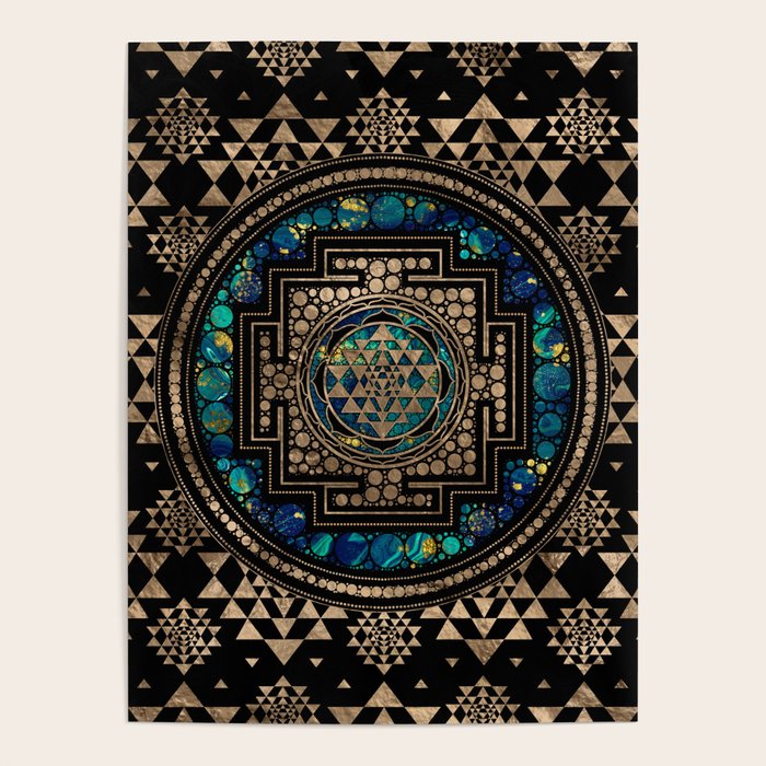 Sri Yantra  / Sri Chakra Marble and Gold Poster Gallery Image 4