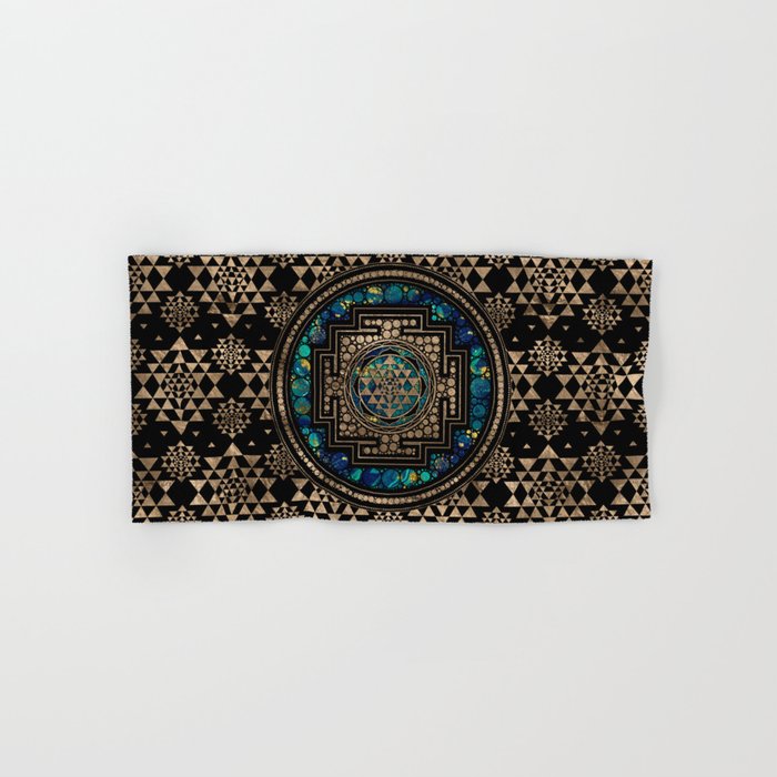 Sri Yantra  / Sri Chakra Marble and Gold Towels Gallery Image 1