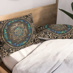 Sri Yantra  / Sri Chakra Marble and Gold Pillow Sham Gallery Image 2