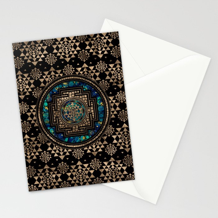 Sri Yantra  / Sri Chakra Marble and Gold Stationery Card Gallery Image 2