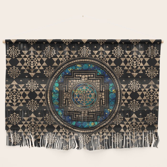 Sri Yantra  / Sri Chakra Marble and Gold Wall Hanging Gallery Image 1
