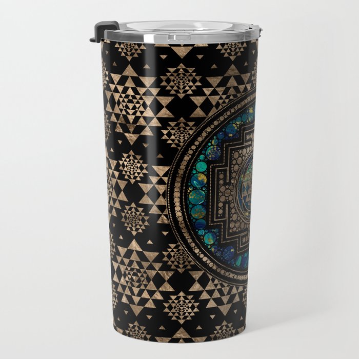 Sri Yantra  / Sri Chakra Marble and Gold Travel Mug Gallery Image 3