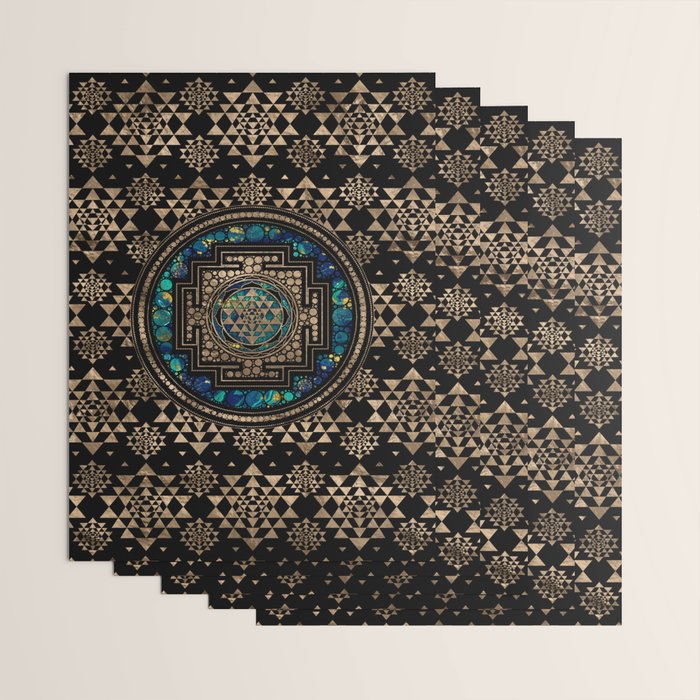 Sri Yantra  / Sri Chakra Marble and Gold Wrapping Paper Gallery Image 3