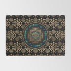 Sri Yantra  / Sri Chakra Marble and Gold Rug Gallery Image 2