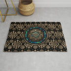 Sri Yantra  / Sri Chakra Marble and Gold Rug Gallery Image 1