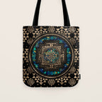 Sri Yantra  / Sri Chakra Marble and Gold Tote Bag Gallery Image 1
