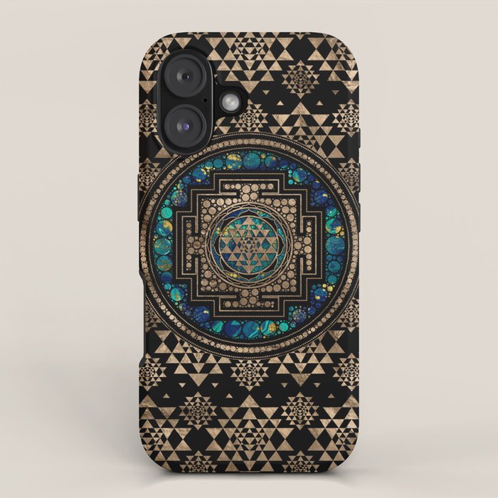 Sri Yantra  / Sri Chakra Marble and Gold iPhone Case Gallery Image 1