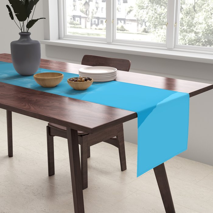 Blue wavy ocean Table Runner Gallery Image 2
