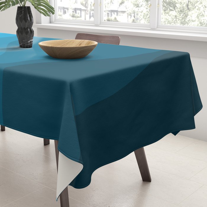 Blue wavy ocean Tablecloth Gallery Image 3