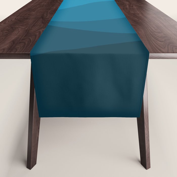Blue wavy ocean Table Runner Gallery Image 1