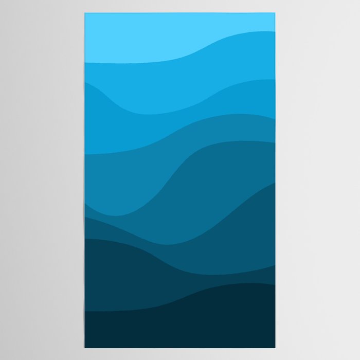 Blue wavy ocean Tablecloth Gallery Image 2