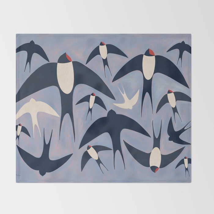 Swallows Throw Blanket Gallery Image 2