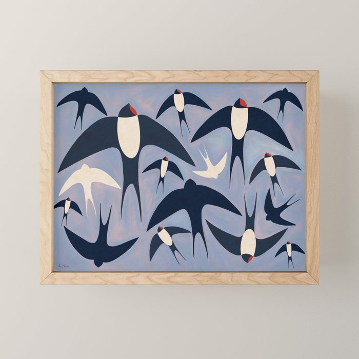 Swallows Mini Art Print Gallery Image 1