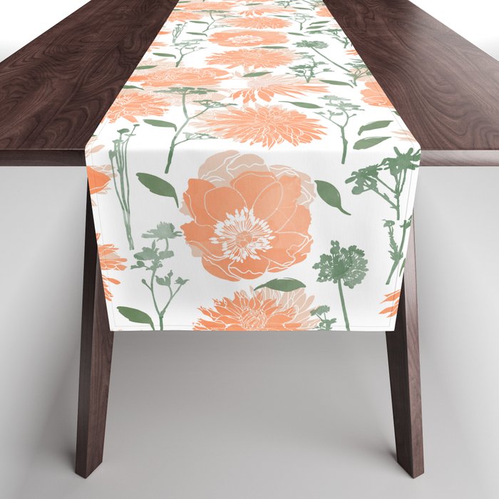 Modern floral blooms PGM5 Table Runner Gallery Image 1