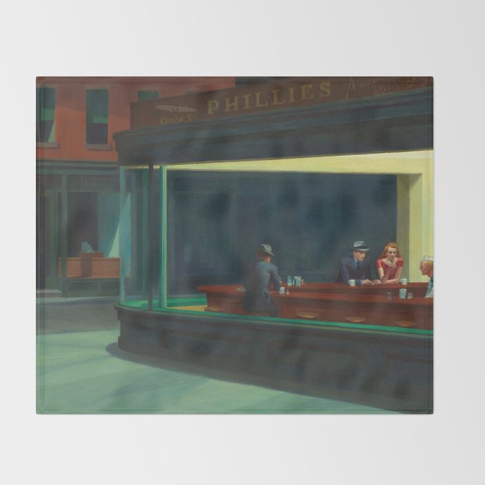 Nighthawks by Edward Hopper  Throw Blanket Gallery Image 2