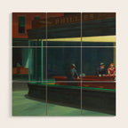 Nighthawks by Edward Hopper  Wood Wall Art Gallery Image 1