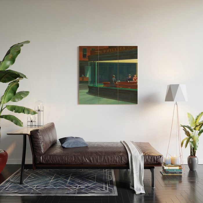 Nighthawks by Edward Hopper  Wood Wall Art Gallery Image 2