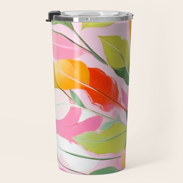 Pastelchio, Pastel Floral Botanical Spring, Flowers Blush Blossom Pink Garden Painting, Bohemian Chic Subdued Nature Plants Travel Mug Gallery Image 3