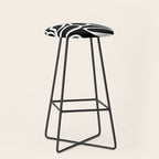 Abstract black and white flower art pattern Stool Gallery Image 1