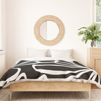 Abstract black and white flower art pattern Duvet Cover Gallery Image 3