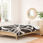 Abstract black and white flower art pattern Duvet Cover Gallery Image 2