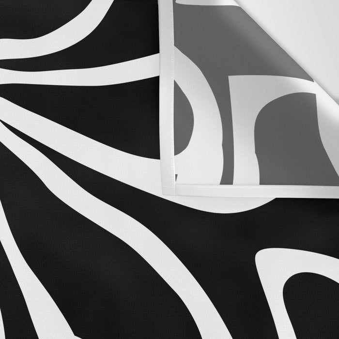 Abstract black and white flower art pattern Wall Tapestry Gallery Image 3