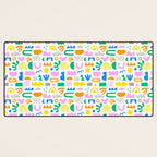 Colorful abstract organic shape art pattern Desk Mat Gallery Image 3