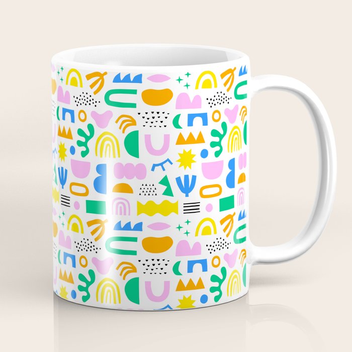 Colorful abstract organic shape art pattern Coffee Mug Gallery Image 1