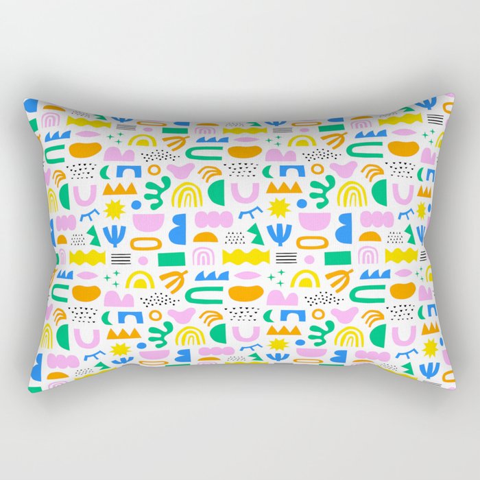 Colorful abstract organic shape art pattern Rectangular Pillow Gallery Image 1