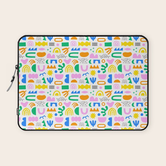 Colorful abstract organic shape art pattern Laptop Sleeve Gallery Image 1