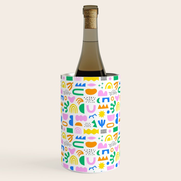 Colorful abstract organic shape art pattern Wine Chiller Gallery Image 1