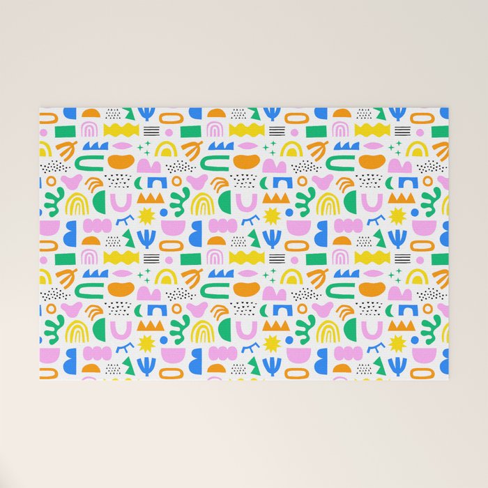 Colorful abstract organic shape art pattern Welcome Mat Gallery Image 1