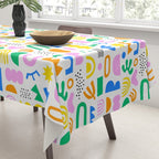 Colorful abstract organic shape art pattern Tablecloth Gallery Image 3