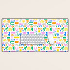 Colorful abstract organic shape art pattern Desk Mat Gallery Image 1