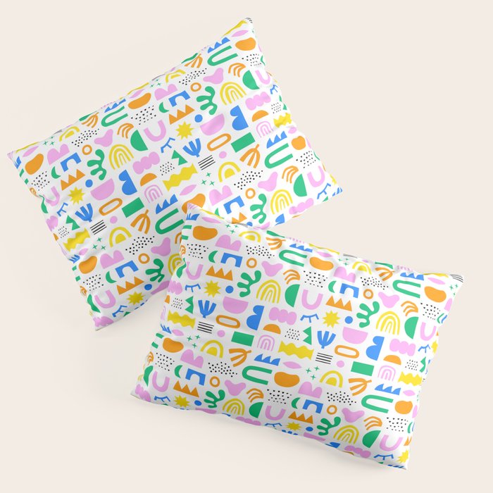 Colorful abstract organic shape art pattern Pillow Sham Gallery Image 3