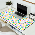 Colorful abstract organic shape art pattern Desk Mat Gallery Image 2