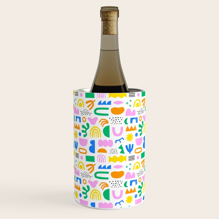 Colorful abstract organic shape art pattern Wine Chiller Gallery Image 3