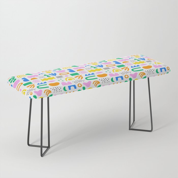 Colorful abstract organic shape art pattern Bench Gallery Image 1
