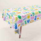 Colorful abstract organic shape art pattern Tablecloth Gallery Image 1