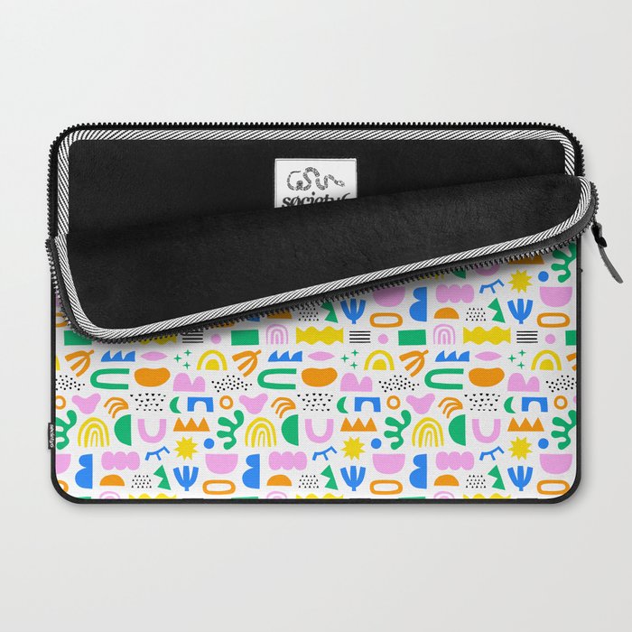 Colorful abstract organic shape art pattern Laptop Sleeve Gallery Image 2