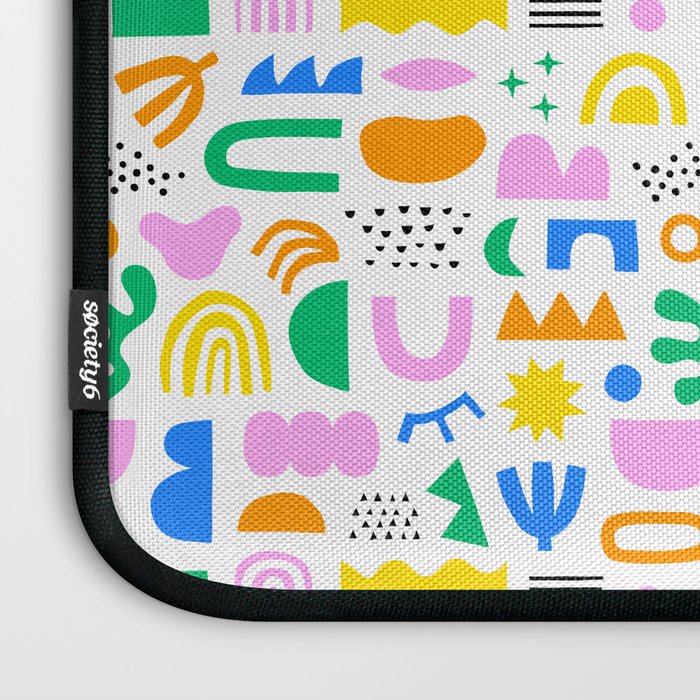 Colorful abstract organic shape art pattern Laptop Sleeve Gallery Image 3