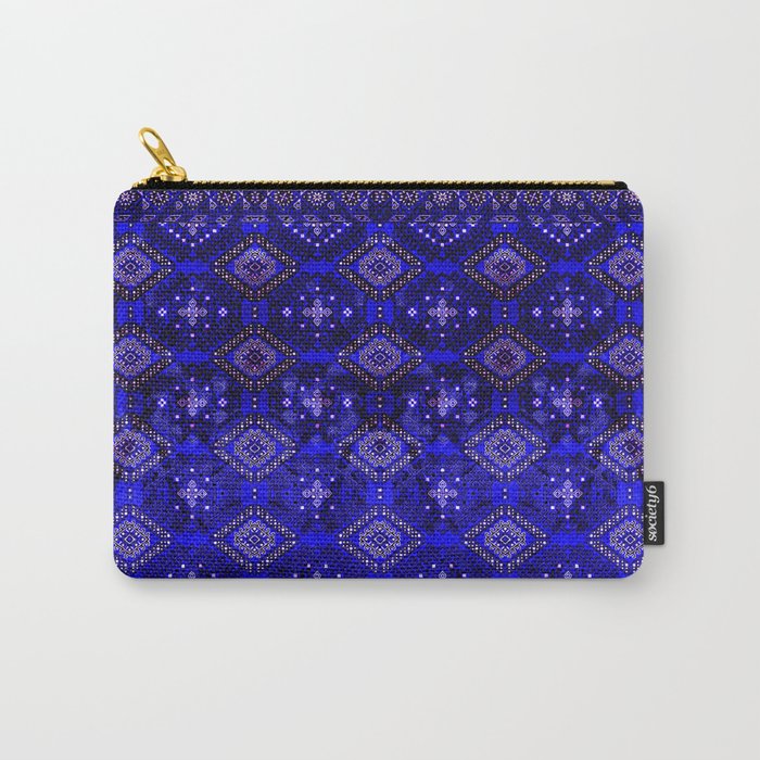 Oriental Opulence: Royal Blue Velvet Moroccan Majesty Carry All Pouch Gallery Image 1