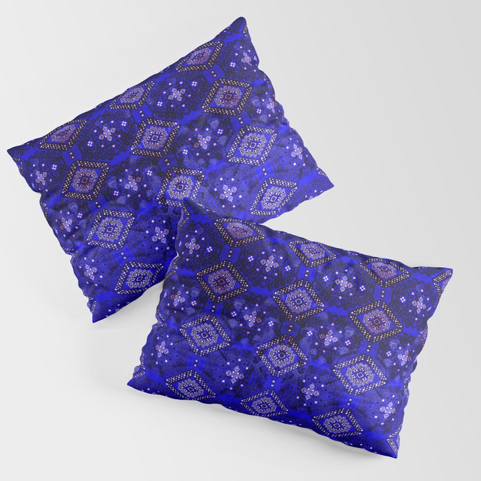 Oriental Opulence: Royal Blue Velvet Moroccan Majesty Pillow Sham Gallery Image 1