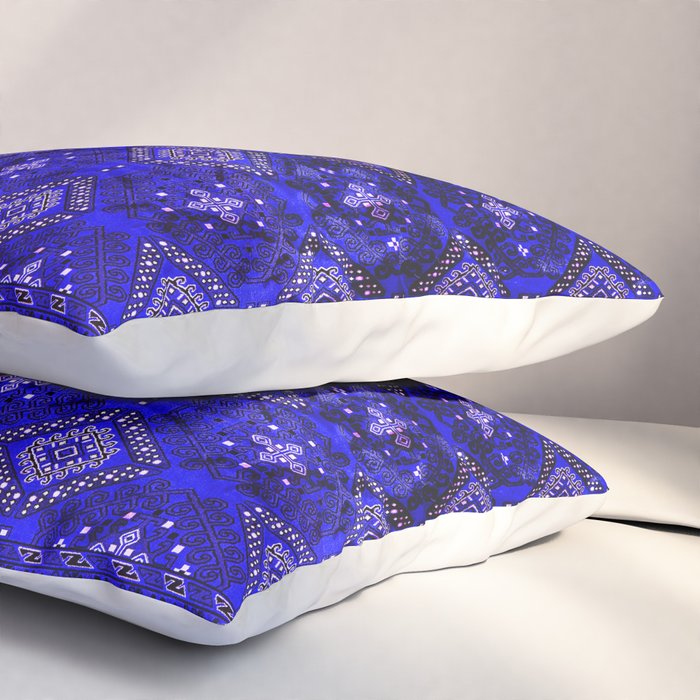 Oriental Opulence: Royal Blue Velvet Moroccan Majesty Pillow Sham Gallery Image 3