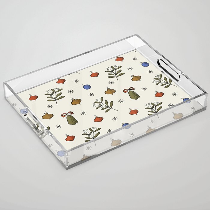 Christmas Pattern #4 Acrylic Tray Gallery Image 1