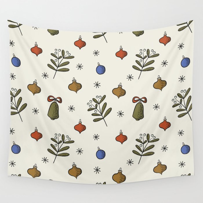 Christmas Pattern #4 Wall Tapestry Gallery Image 4