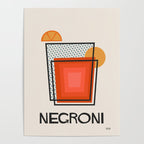 Negroni Minimalist Mid Century Modern Cocktail Print Poster Gallery Image 4