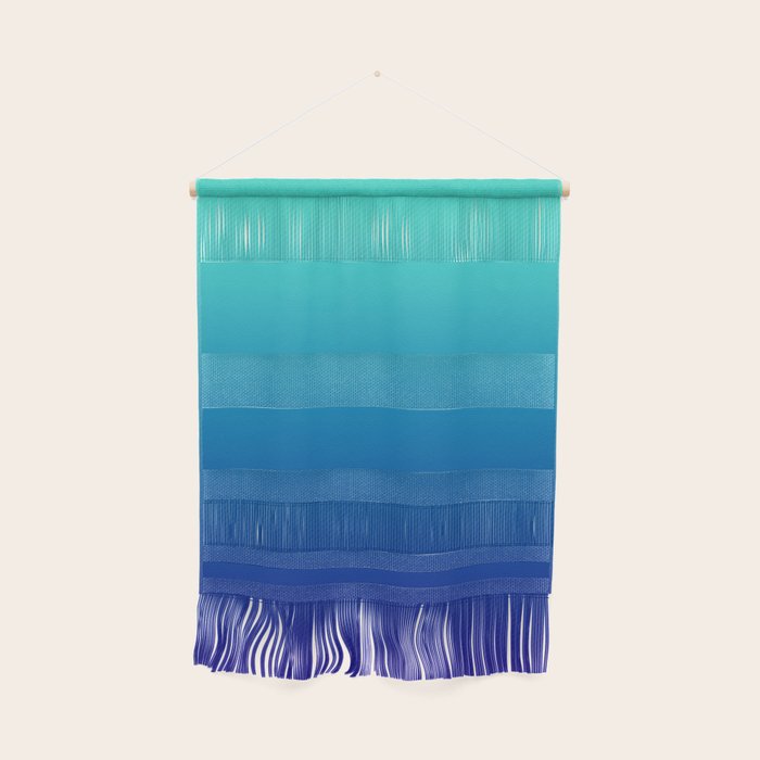 Turquoise Ultramarine Blue Gradient Wall Hanging Gallery Image 1