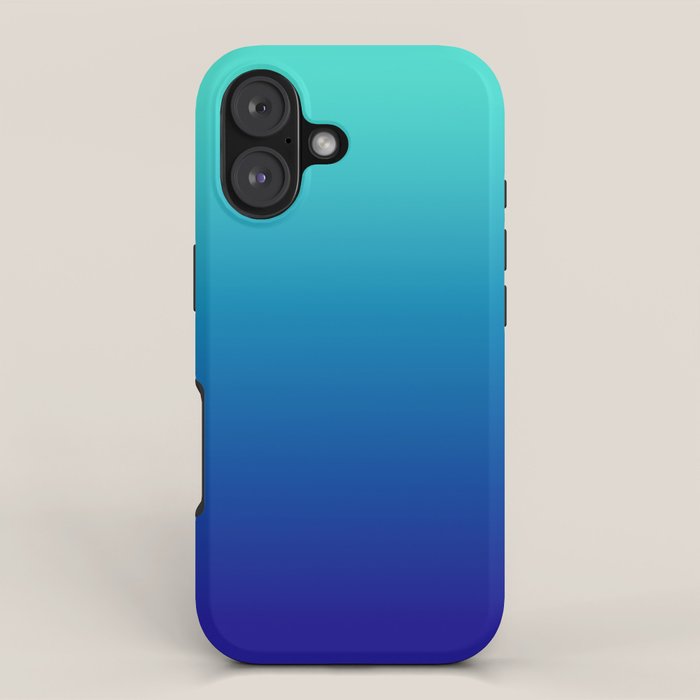 Turquoise Ultramarine Blue Gradient iPhone Case Gallery Image 1
