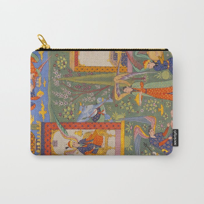 The picture of the Garden of Paradise, and the Queen of the Fairies on her throne, being joyous and merry Islamic Antique Art  Carry All Pouch Gallery Image 1